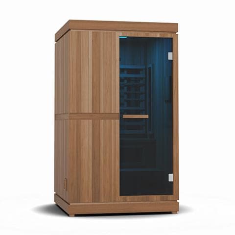 Finnmark FD-4 Trinity Infrared & Steam Sauna Combo 2-Person Home Sauna with Infrared & Traditional Heater 48"W x 48"D x 78"H-Sweat Serenity