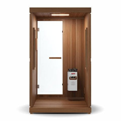 Finnmark FD-4 Trinity Infrared & Steam Sauna Combo 2-Person Home Sauna with Infrared & Traditional Heater 48"W x 48"D x 78"H-Sweat Serenity