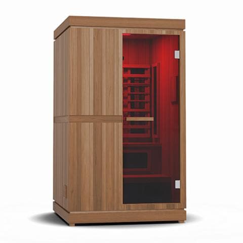 Finnmark FD-4 Trinity Infrared & Steam Sauna Combo 2-Person Home Sauna with Infrared & Traditional Heater 48"W x 48"D x 78"H-Sweat Serenity