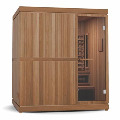 Finnmark FD-5 Trinity XL Infrared & Steam Sauna Combo - 75"W x 64"D x 83"H 4-Person Home Sauna with Infrared and Traditional Sauna Heater-Sweat Serenity