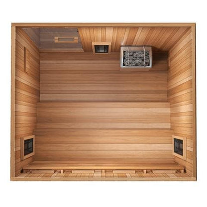 Finnmark FD-5 Trinity XL Infrared & Steam Sauna Combo - 75"W x 64"D x 83"H 4-Person Home Sauna with Infrared and Traditional Sauna Heater-Sweat Serenity