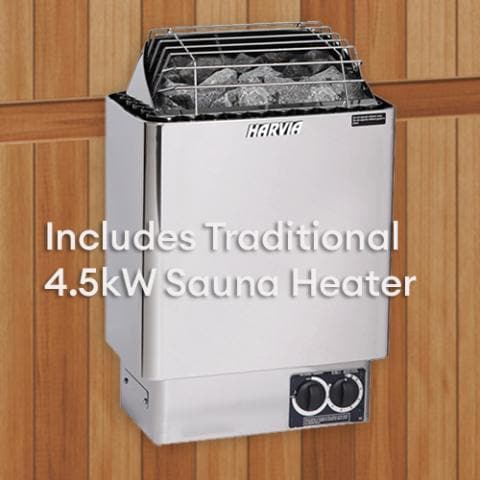 Finnmark FD-5 Trinity XL Infrared & Steam Sauna Combo - 75"W x 64"D x 83"H 4-Person Home Sauna with Infrared and Traditional Sauna Heater-Sweat Serenity