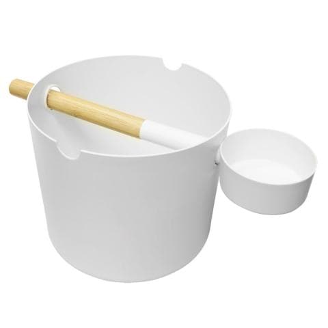 KOLO Bucket+Ladle Sauna Bucket+Ladle Set Bamboo/Aluminum 1Gal-Sweat Serenity