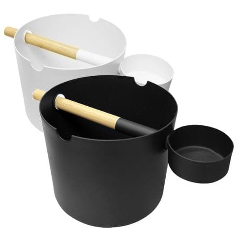 KOLO Bucket+Ladle Sauna Bucket+Ladle Set Bamboo/Aluminum 1Gal-Sweat Serenity