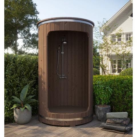 SaunaLife Barrel Shower Model R3 Rain-Series Outdoor Barrel Shower Kit 53"Wx90"H-Sweat Serenity