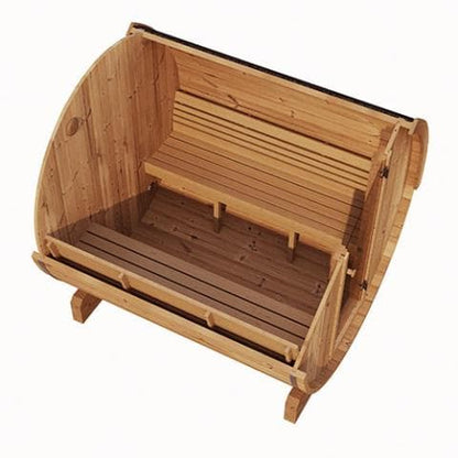 SaunaLife Model E8 Sauna Barrel | ERGO Series 6-Person Sauna Barrel 87"L x 81"D-Sweat Serenity