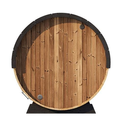 SaunaLife Model EE8G Sauna Barrel | Ergo Elegance Series Sauna Barrel 79"L x 91"D Glass Front 6-Person-Sweat Serenity