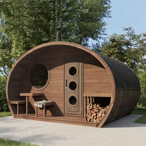 SaunaLife Model G11 Garden-Series Outdoor Home Sauna Kit -2 Room Sauna - Up to 8 Persons-Sweat Serenity