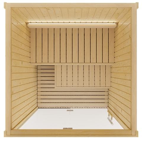 SaunaLife Model X2 XPERIENCE Series Indoor Sauna DIY Kit w/LED Light System 1-2-Person Spruce 60" x 60" x 80"-Sweat Serenity