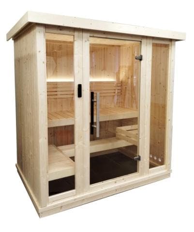 SaunaLife Model X6 Indoor Home Sauna XPERIENCE Series Indoor Sauna DIY Kit w/LED Light System 2 to 3-Person Spruce 67" x 45" x 79"-Sweat Serenity