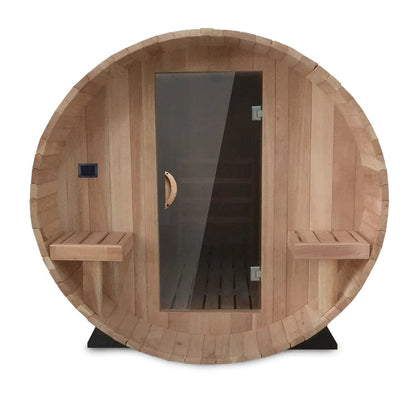 Scandia Electric Barrel Sauna with Canopy-Sweat Serenity